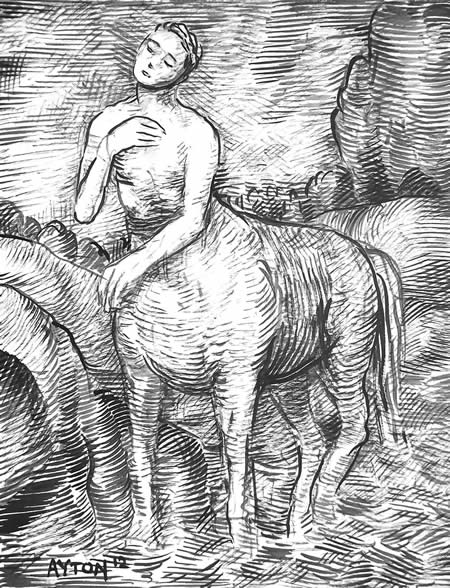 Young Centaur Crossing a Shallow Stream by William T. Ayton