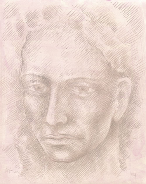 Dissolving Head silverpoint by William T. Ayton