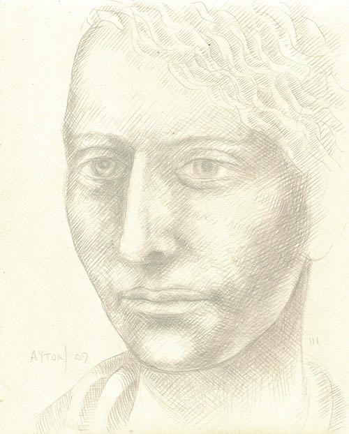 Narcissus, the Beautiful Youth silverpoint by William T. Ayton