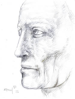 Profile of a Man's Head silverpoint
