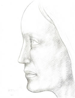 Profile of a Woman silverpoint